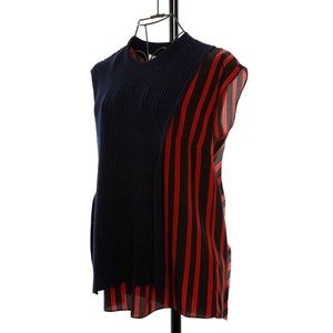 3.1 Phillip Lim Sweater/Printed Silk Ruffle Tank